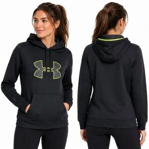 Under Armour ColdGear Hoodie Black Neon Green Women's S